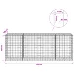 vidaXL Gabión s drôtom 5 mm a sieťou 10x10 cm 400x100x150 cm – Obrázok 6