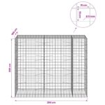 vidaXL Gabión s drôtom 5 mm a sieťou 10x10 cm 250x100x200 cm – Obrázok 6