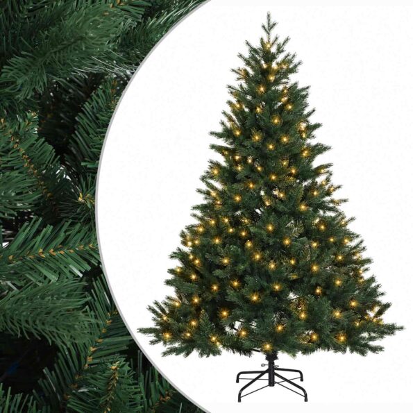 vidaXL Umelý Sklápací Vianočný Stromček 150 cm 150 LED Teplá biela – Obrázok 2
