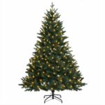 vidaXL Umelý Sklápací Vianočný Stromček 150 cm 150 LED Teplá biela – Obrázok 4