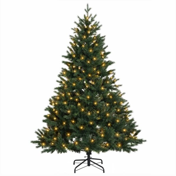 vidaXL Umelý Sklápací Vianočný Stromček 150 cm 150 LED Teplá biela – Obrázok 4