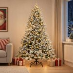 vidaXL Umelý Sklápací Vianočný Stromček 150 cm 150 LED Teplá biela