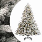vidaXL Umelý Sklápací Vianočný Stromček 150 cm 150 LED Teplá biela – Obrázok 2