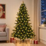 vidaXL Umelý Sklápací Vianočný Stromček 120 cm 150 LED Teplá biela