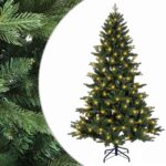 vidaXL Umelý Sklápací Vianočný Stromček 120 cm 150 LED Teplá biela – Obrázok 2