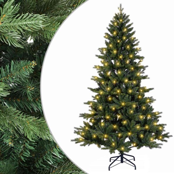 vidaXL Umelý Sklápací Vianočný Stromček 120 cm 150 LED Teplá biela – Obrázok 2