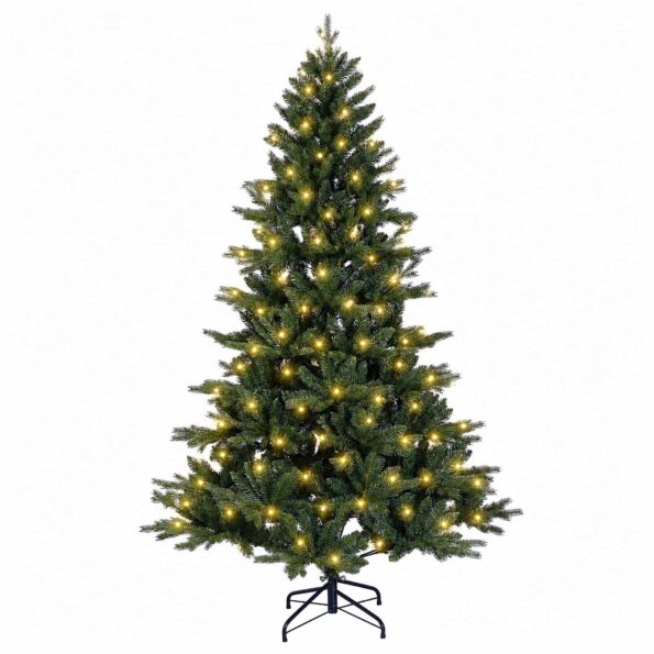 vidaXL Umelý Sklápací Vianočný Stromček 120 cm 150 LED Teplá biela – Obrázok 4