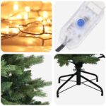 vidaXL Umelý Sklápací Vianočný Stromček 120 cm 150 LED Teplá biela – Obrázok 7
