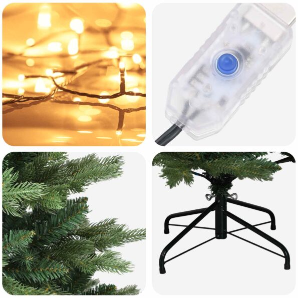 vidaXL Umelý Sklápací Vianočný Stromček 120 cm 150 LED Teplá biela – Obrázok 7