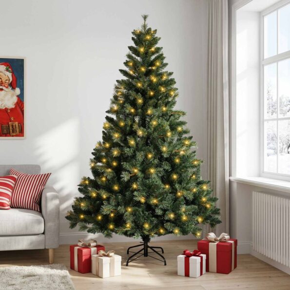 vidaXL Umelý Sklápací Vianočný Stromček 120 cm 150 LED Teplá biela – Obrázok 3