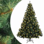 vidaXL Umelý Sklápací Vianočný Stromček 150 cm 150 LED Teplá biela – Obrázok 2