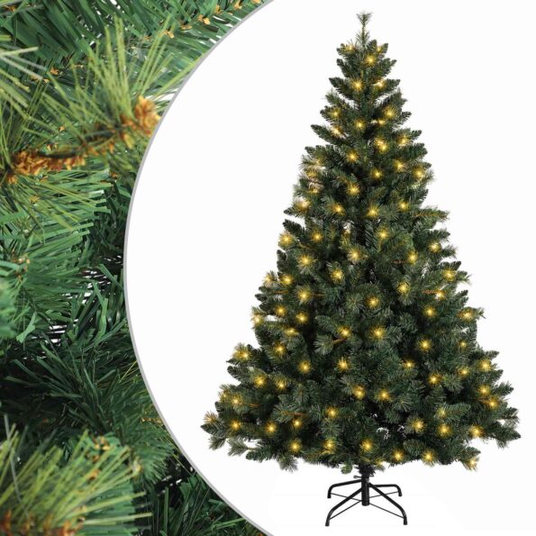 vidaXL Umelý Sklápací Vianočný Stromček 150 cm 150 LED Teplá biela – Obrázok 2