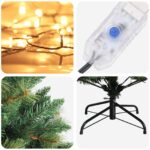 vidaXL Umelý Sklápací Vianočný Stromček 150 cm 150 LED Teplá biela – Obrázok 7