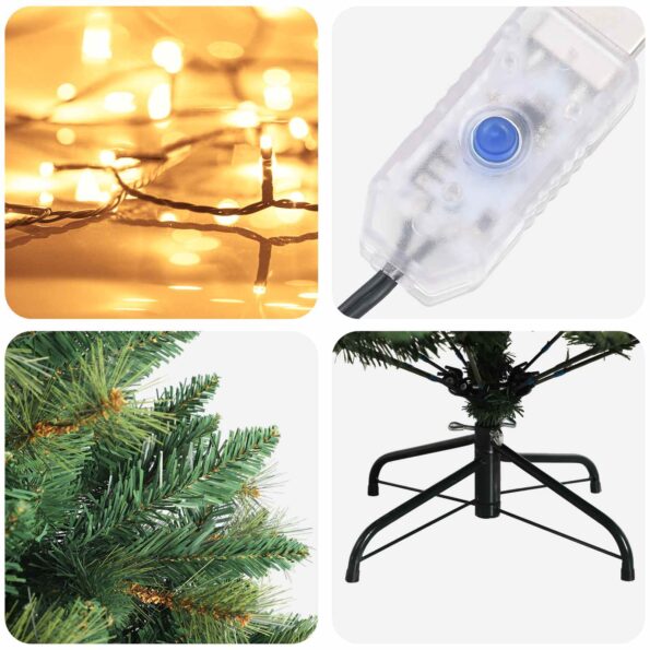 vidaXL Umelý Sklápací Vianočný Stromček 150 cm 150 LED Teplá biela – Obrázok 7