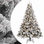 vidaXL Umelý Sklápací Vianočný Stromček 150 cm 150 LED Teplá biela – Obrázok 2
