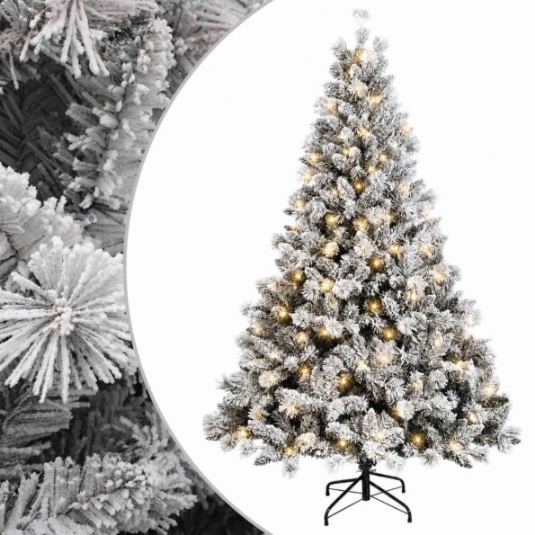 vidaXL Umelý Sklápací Vianočný Stromček 150 cm 150 LED Teplá biela – Obrázok 2