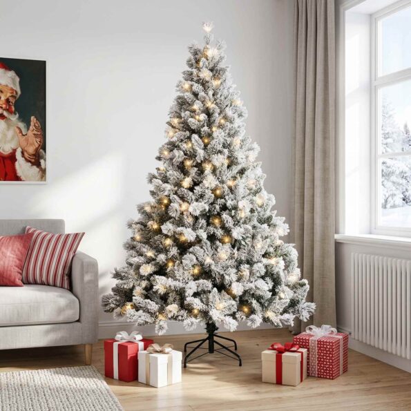 vidaXL Umelý Sklápací Vianočný Stromček 150 cm 150 LED Teplá biela – Obrázok 3