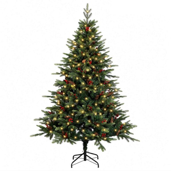 vidaXL Umelý Sklápací Vianočný Stromček 150 cm 150 LED Teplá biela – Obrázok 4