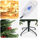 vidaXL Umelý Sklápací Vianočný Stromček 150 cm 150 LED Teplá biela – Obrázok 7