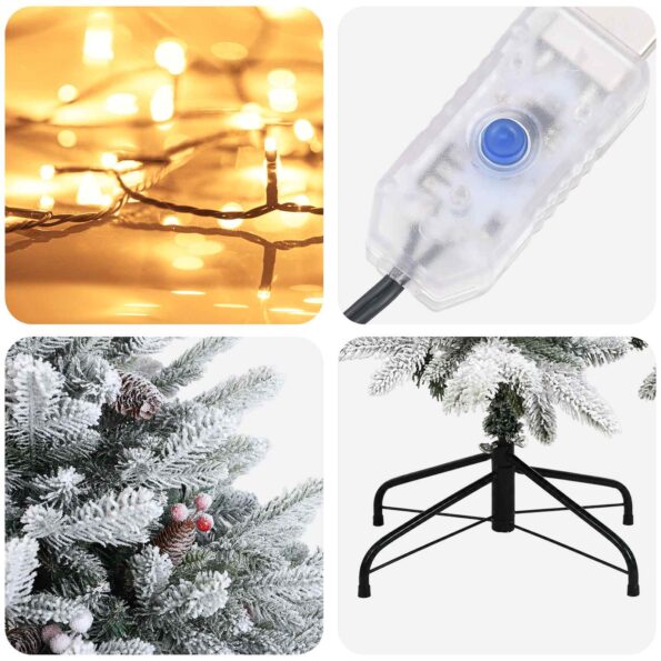 vidaXL Umelý Sklápací Vianočný Stromček 120 cm 150 LED Teplá biela – Obrázok 7