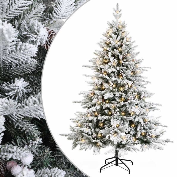 vidaXL Umelý Sklápací Vianočný Stromček 150 cm 150 LED Teplá biela – Obrázok 2