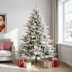 vidaXL Umelý Sklápací Vianočný Stromček 150 cm 150 LED Teplá biela – Obrázok 3