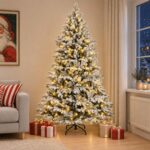 vidaXL Umelý Sklápací Vianočný Stromček 150 cm 150 LED Teplá biela