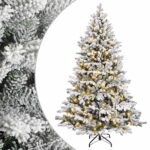 vidaXL Umelý Sklápací Vianočný Stromček 150 cm 150 LED Teplá biela – Obrázok 2