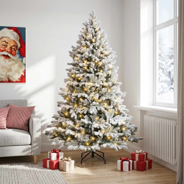 vidaXL Umelý Sklápací Vianočný Stromček 150 cm 150 LED Teplá biela – Obrázok 3