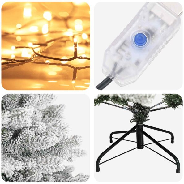 vidaXL Umelý Sklápací Vianočný Stromček 150 cm 150 LED Teplá biela – Obrázok 7