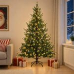 vidaXL Umelý Sklápací Vianočný Stromček 120 cm 150 LED Teplá biela