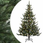 vidaXL Umelý Sklápací Vianočný Stromček 120 cm 150 LED Teplá biela – Obrázok 2
