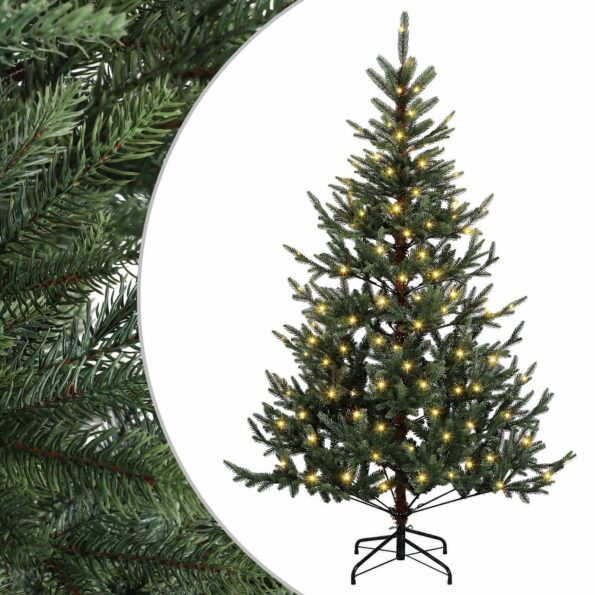 vidaXL Umelý Sklápací Vianočný Stromček 120 cm 150 LED Teplá biela – Obrázok 2