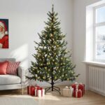 vidaXL Umelý Sklápací Vianočný Stromček 120 cm 150 LED Teplá biela – Obrázok 3