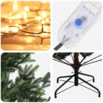 vidaXL Umelý Sklápací Vianočný Stromček 120 cm 150 LED Teplá biela – Obrázok 7