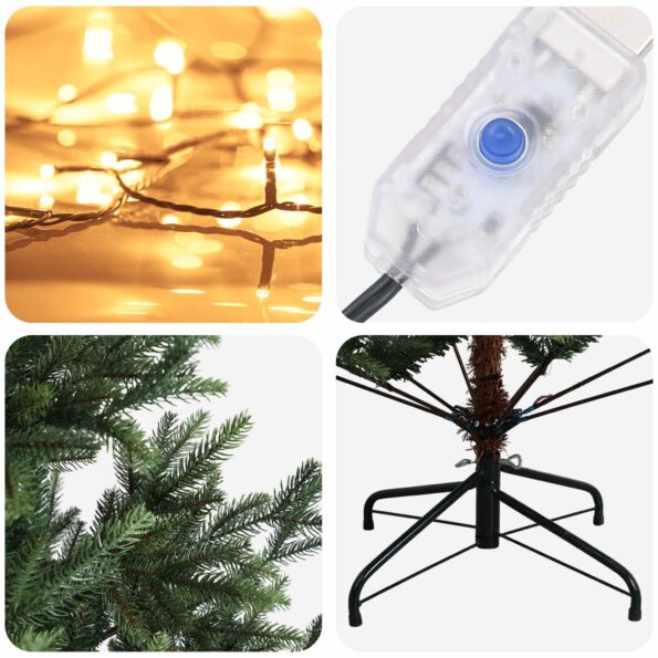 vidaXL Umelý Sklápací Vianočný Stromček 120 cm 150 LED Teplá biela – Obrázok 7