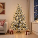 vidaXL Umelý Sklápací Vianočný Stromček 150 cm 150 LED Teplá biela