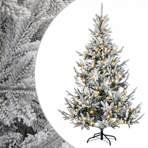 vidaXL Umelý Sklápací Vianočný Stromček 150 cm 150 LED Teplá biela – Obrázok 2