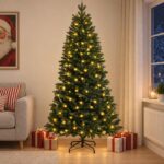 vidaXL Umelý Sklápací Vianočný Stromček 150 cm 150 LED Teplá biela