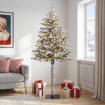 vidaXL Umelý Sklápací Vianočný Stromček 150 cm 150 LED Teplá biela – Obrázok 3