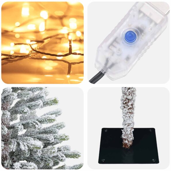 vidaXL Umelý Sklápací Vianočný Stromček 150 cm 150 LED Teplá biela – Obrázok 7
