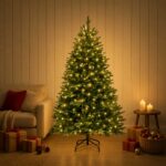 vidaXL Umelý Sklápací Vianočný Stromček 120 cm 150 LED Teplá biela