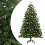 vidaXL Umelý Sklápací Vianočný Stromček 120 cm 150 LED Teplá biela – Obrázok 2