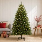 vidaXL Umelý Sklápací Vianočný Stromček 120 cm 150 LED Teplá biela – Obrázok 3