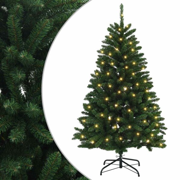 vidaXL Umelý Sklápací Vianočný Stromček 150 cm 150 LED Teplá biela – Obrázok 2