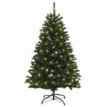 vidaXL Umelý Sklápací Vianočný Stromček 150 cm 150 LED Teplá biela – Obrázok 4