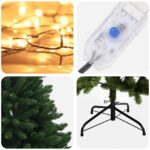 vidaXL Umelý Sklápací Vianočný Stromček 150 cm 150 LED Teplá biela – Obrázok 7