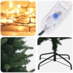 vidaXL Umelý Sklápací Vianočný Stromček 120 cm 150 LED Teplá biela – Obrázok 7