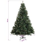 vidaXL Umelý vianočný stromček s guľami 120 cm 150 LED Teplá biela – Obrázok 11