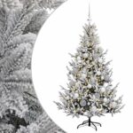 vidaXL Umelý vianočný stromček s vianočnými guľami 120 cm 150 LED – Obrázok 2